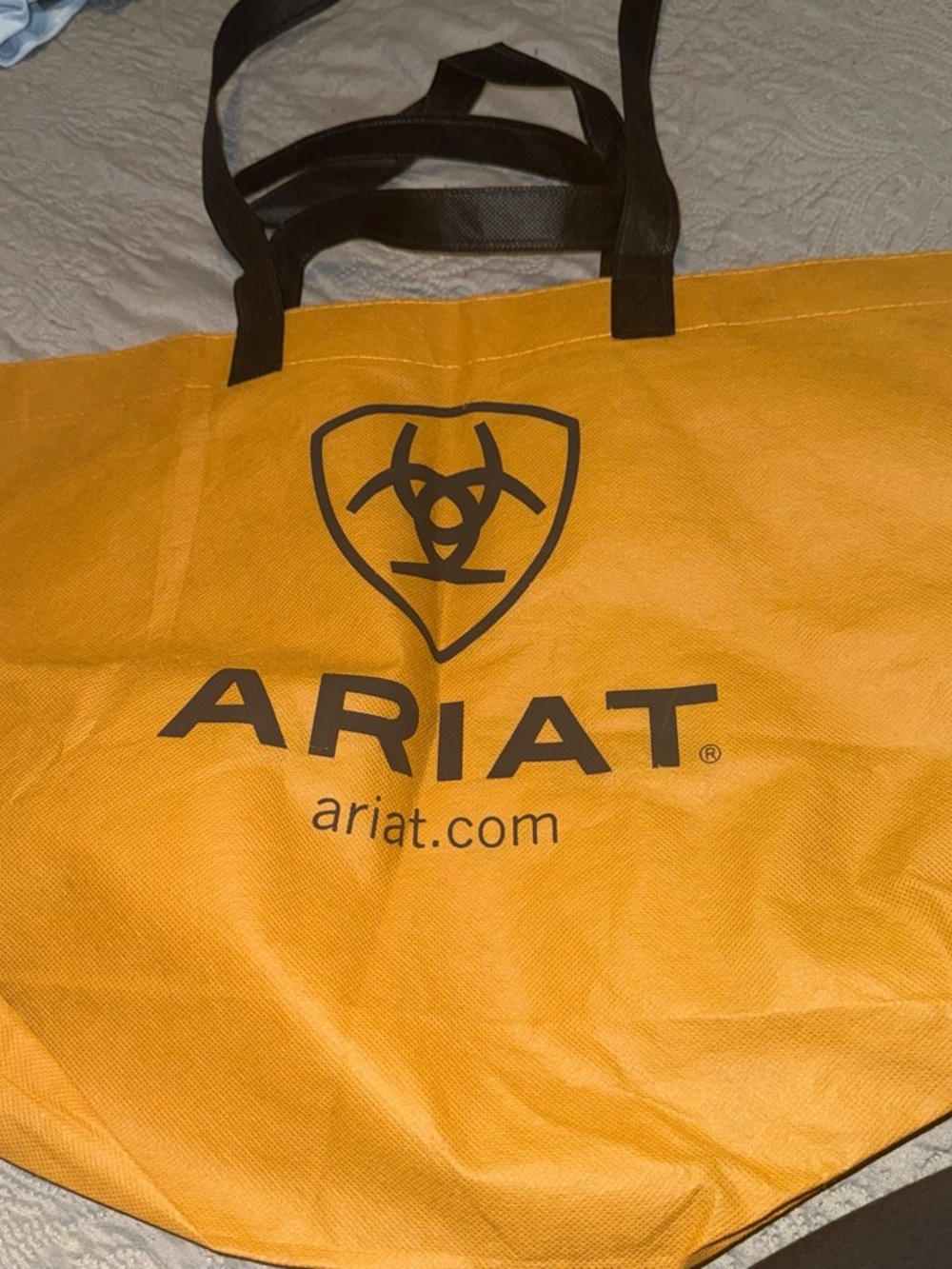 Ariat Orange Canvas Tote with Black Logo and Handles